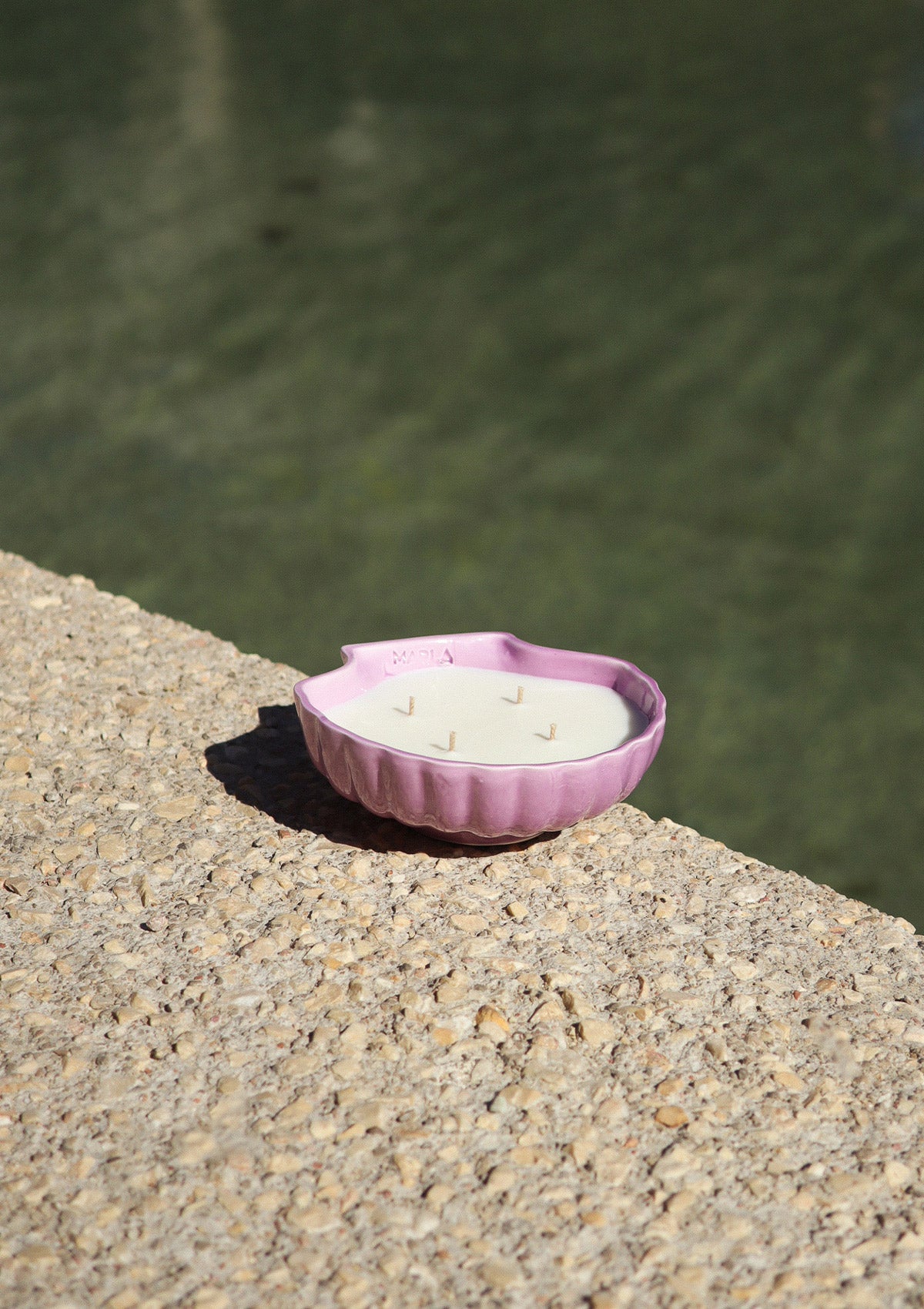 bougie coquillage en céramique vallon des auffes marseille