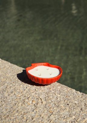 bougie coquillage couleur corail 