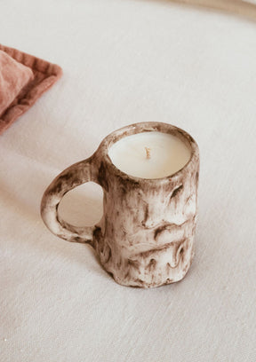 Bougie artisanale tasse en céramique