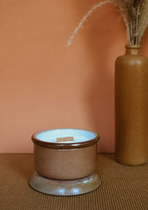 Bougie céramique pot format medium nacré