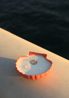 bougie vintage coquillage rose