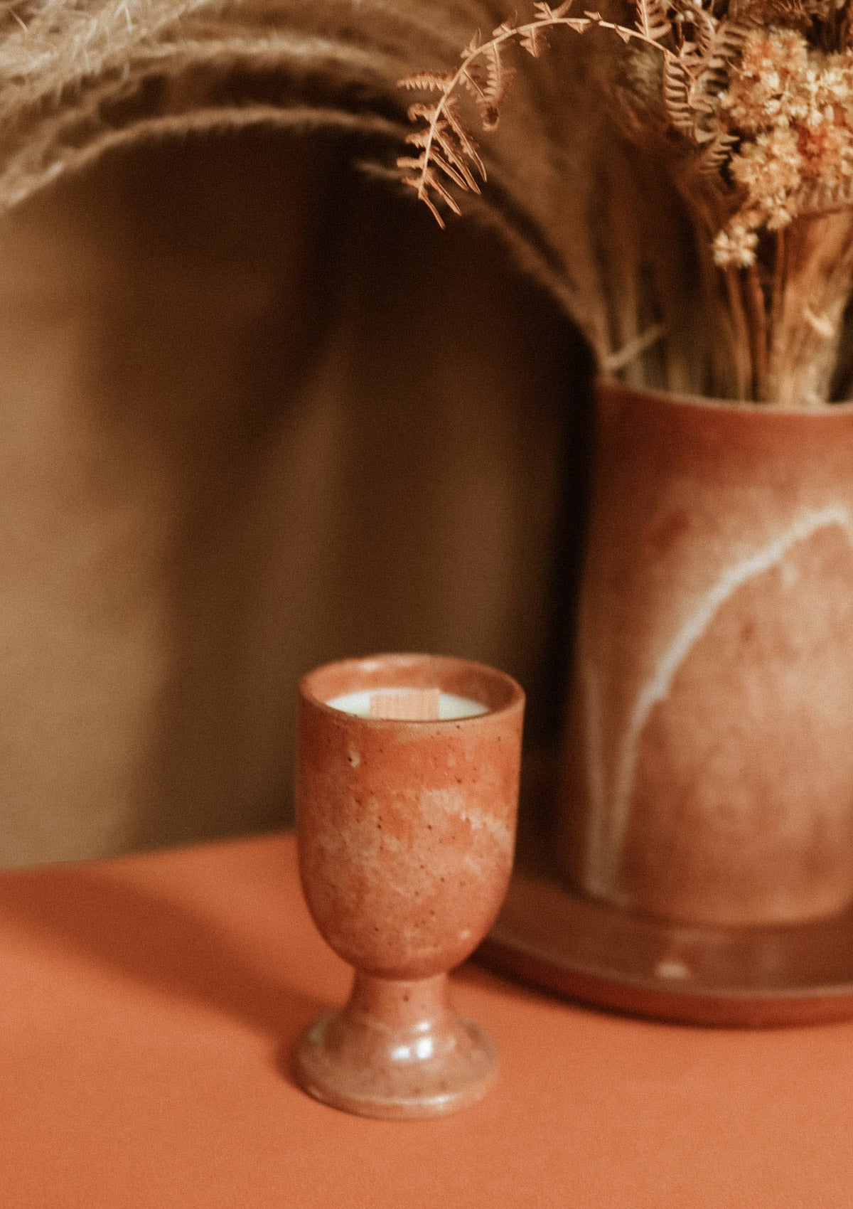 Bougies longues bicolores Terracotta en céramique