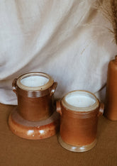 Bougie céramique pot provençal satiné